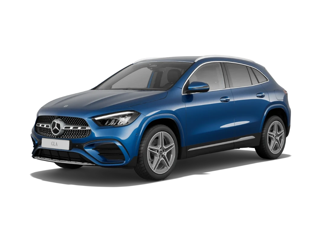 en blå mercedes gla i amg line utförande