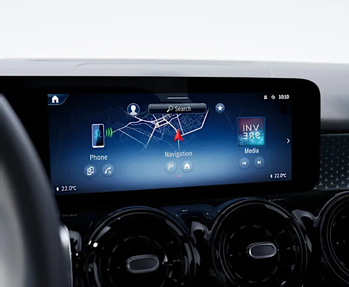 detaljbild på en skärm med mbux i en glb