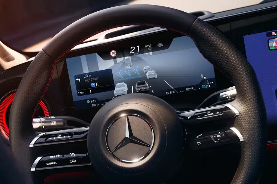 Detaljbild på en ratt